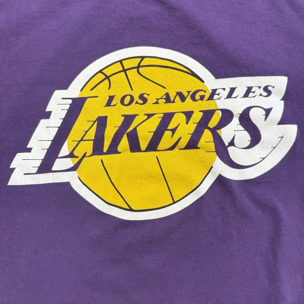 Los Angeles Lakers T Shirt Mens Size Large Purple Crew Neck NBA Logo '47 Brand